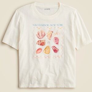 J. Crew Cream Tee with Seashell Print